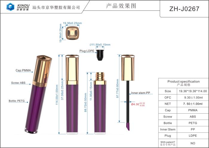 Customized injection color lip gloss pack (ZH-J0267)