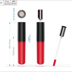 Lip Gloss Container Round (Patent ZH-J0464 with screw-up applicator)