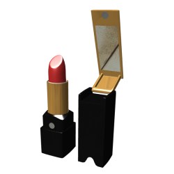 Lipstick with flip-up mirror in cap